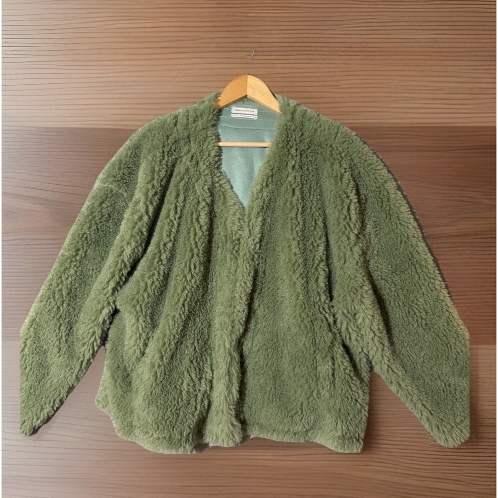 Urban Outfitter Faux Fur Jacket Womens 2XL Green  Soft Fuzzy Polyester Coat